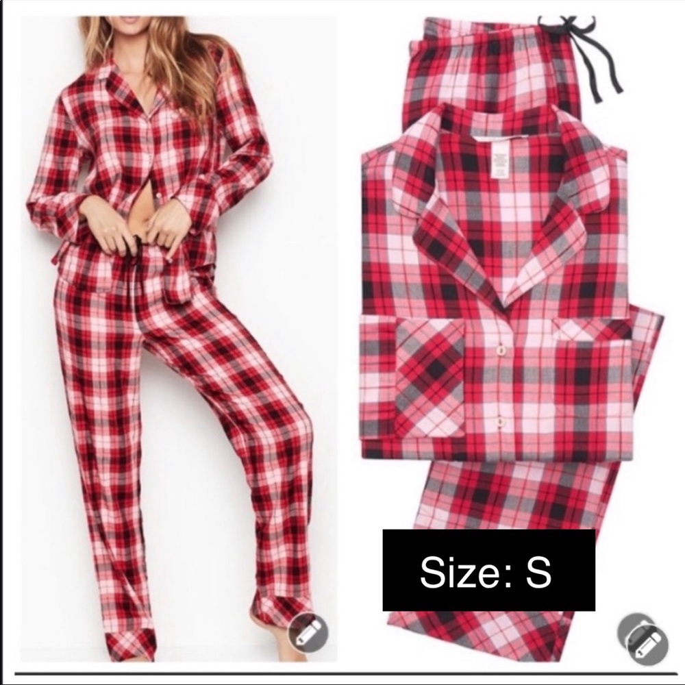 NWT Victoria’s Secret Plaid Flannel Pajama Set Small